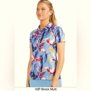 ANTIGUA GOLF “Birdie” polo in “Brook Multi,” NWT